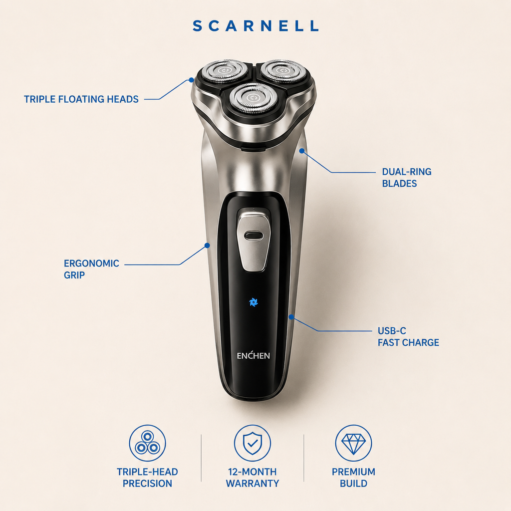 SCARNELL Axis 3D™ Electric Rotary Shaver